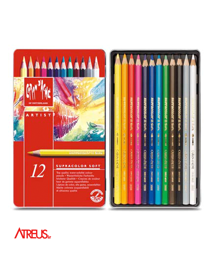 مدادرنگی آبرنگی 12رنگ کرن داشCARAN DACHE