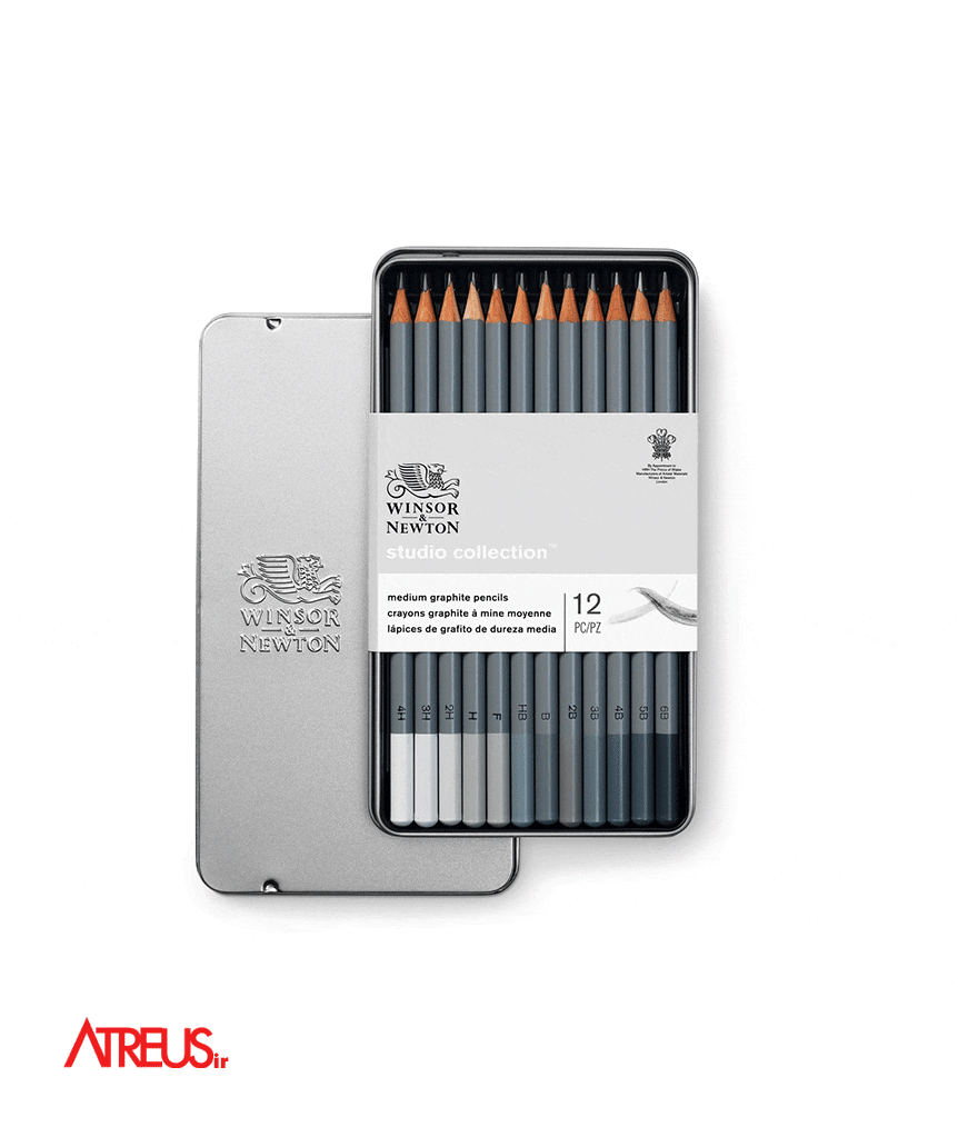 ست 12عددی مداد طراحی وینزور Graphite Pencils Winsor