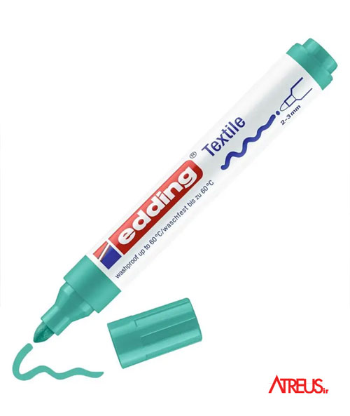 ماژیک پارچه سبز آبی edding 4