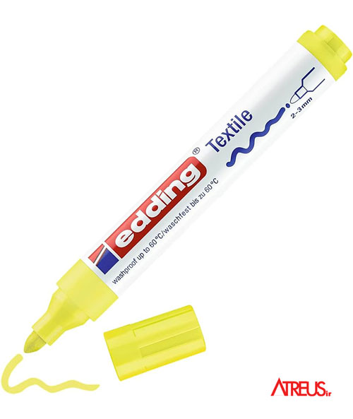 ماژیک پارچه زرد 4500 edding textile