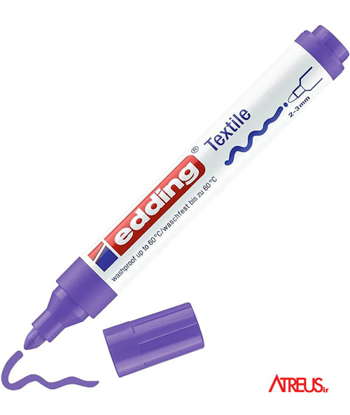 ماژیک پارچه بنفش روشن 4500 edding textile