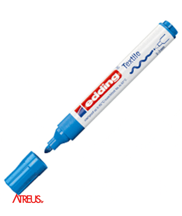 ماژیک پارچه آبی کم رنگ edding 4